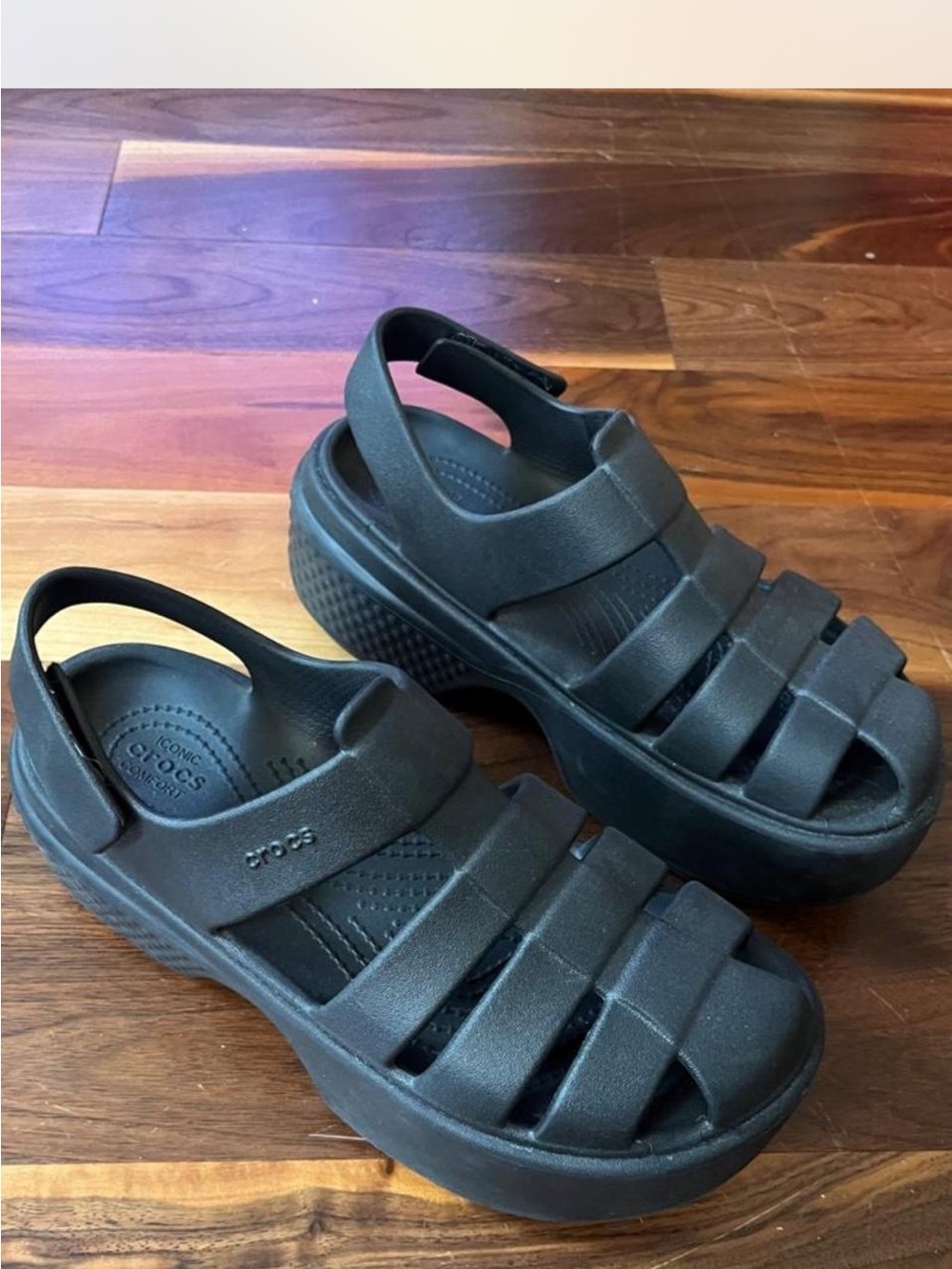 CROCS platform fisherman sandals size 7 - Picture 2 of 7
